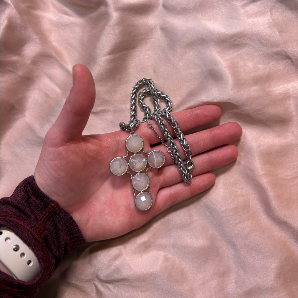 Silver Cross Pendant Necklace
